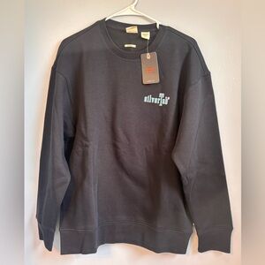 Levi's Black Crewneck Sweatshirt with Light Blue SilverTab Logo Men’s Sz S. NWT